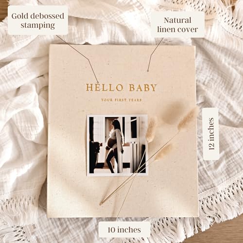 Peachly Unisex Baby Memory Book - First Year Baby Book Keepsake - Forest - color: Forest