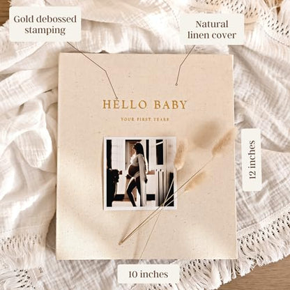 Peachly Unisex Baby Memory Book - First Year Baby Book Keepsake - Forest - color: Forest