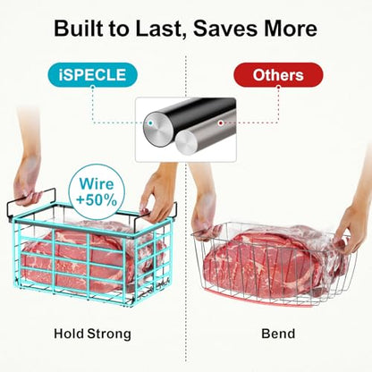iSPECLE Chest Freezer Organizer - Large Baskets for 5 to 7 Cu.Ft, 3 Pack - color: 3-Pack Black