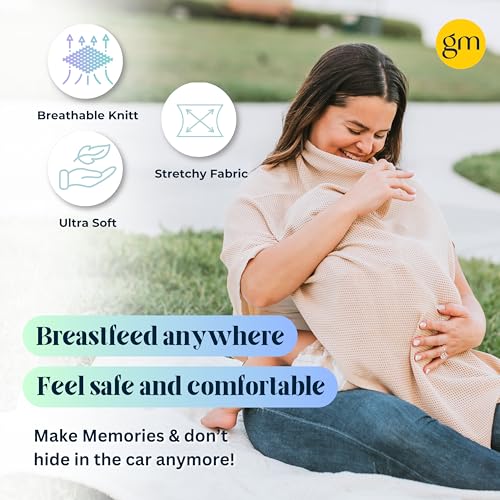 Gold Mamas Breathable Nursing Cover for Breastfeeding - color: TrueGray
