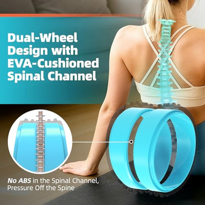GymCope 10in Back Roller, Foam Roller for Exercise, Spine-Safe Groove - color: Blue, size: Firm