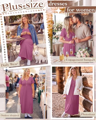 Women's Plus Size Maternity Dress - color: Fuchsia, size: 3X-Large