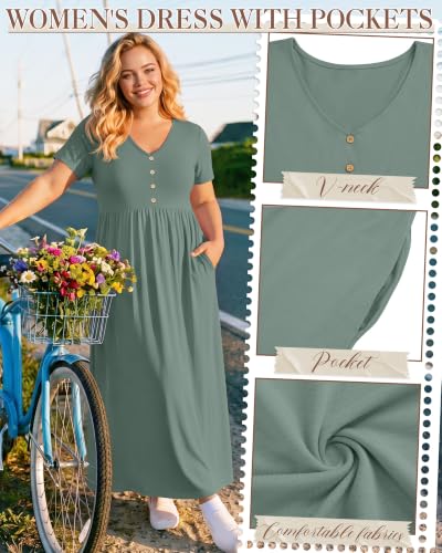 Women's Plus Size Maternity Dress - color: Gray Green, size: XX-Large