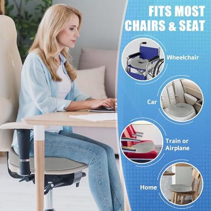 BlissTrends Donut Pillow Seat Cushion, Memory Foam Lifting Cushions - color: Light Grey, size: Large