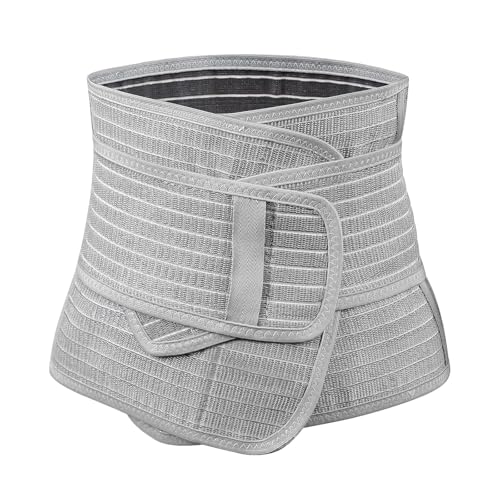 haakaa Postpartum Belly Band, Support Back & Abdomen, Help Natural Delivery & C Section Recovery,Natural Latex,One Size - color: Grey
