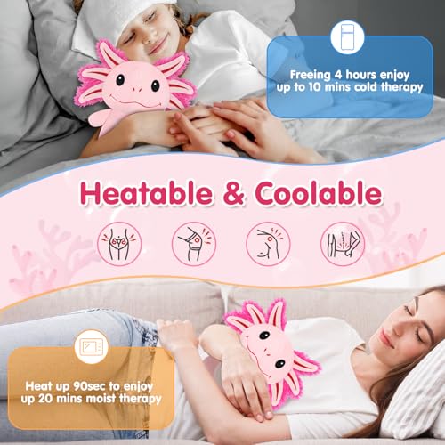 SuzziPad Axolotl Microwavable Heating Pad Plush, 6.8" X 10.6" - style: Axolotl