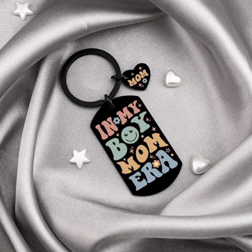 Boy Mom Gifts for New Moms Keychain In My Boy Mom Era