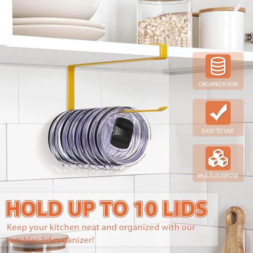 Tumbler Lid Organizer, Versatile Tumbler Lid Storage Holds 10 Lids, Gold - color: Gold, size: 1 Pack