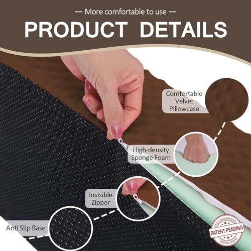 Wedge Pillow for Side Sleeping, Body Positioning Foam Wedge Pillow - color: Brown