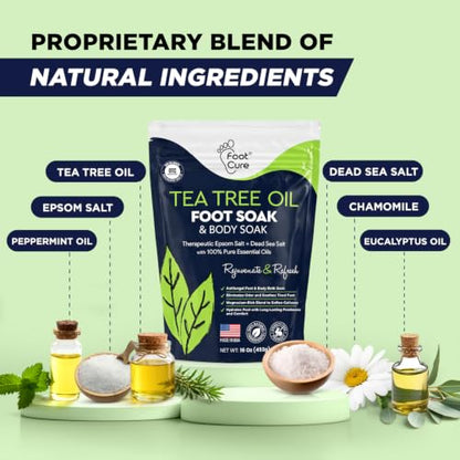 Tea Tree Callus Remover Gel & Foot Soak, Foot Cream for Dry Cracked Feet