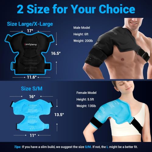 Comfytemp Shoulder Ice Pack Wrap Rotator Cuff Cold Therapy (Large/X-Large) - color: Black