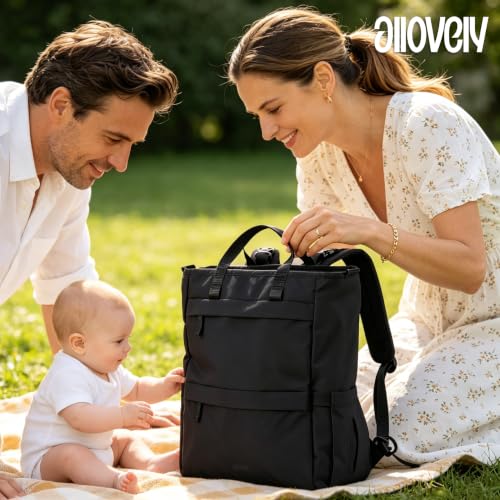 Diaper Bag Backpack Ultra-Lightweight Baby Diaper Bag (Black) - color: Black