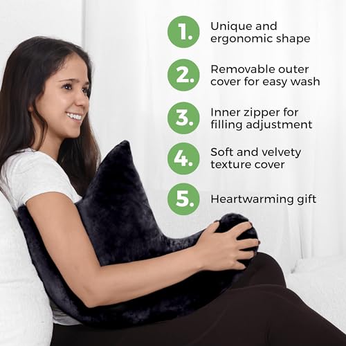 Rotator Cuff Pillow Side-Sleeper Shoulder Arm Support, Washable Cover Black - color: Black