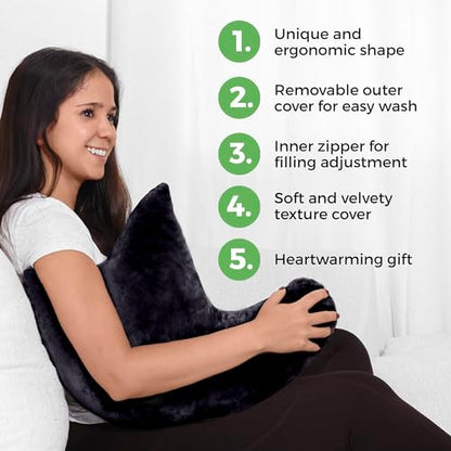 Rotator Cuff Pillow Side-Sleeper Shoulder Arm Support, Washable Cover Black - color: Black
