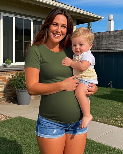Locoowai 4 Pack Athletic Maternity Tees