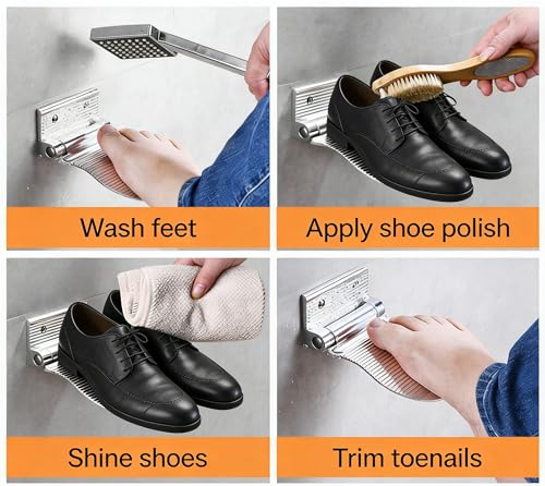OCEYAUR Shower Foot Rest for Shaving Wall Mounted Pedal Foot Stand Bathroom