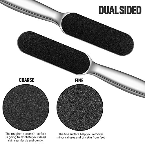 Mudder 2 Pack Pedicure Foot Files with 20 Replaceable Refill Pads,Silver - color: Silver