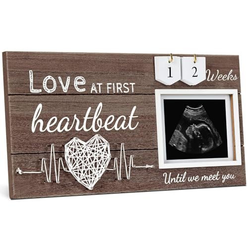 Garybank Pregnant Mom Gifts, Ultrasound Picture Frame with Weekly Countdown - color: Dark