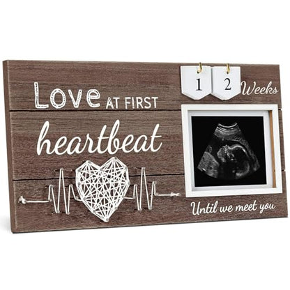 Garybank Pregnant Mom Gifts, Ultrasound Picture Frame with Weekly Countdown - color: Dark