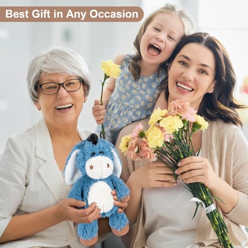 SuzziPals Donkey Stuffed Animal, Microwavable Heating Pad for Soothing - style: Donkey