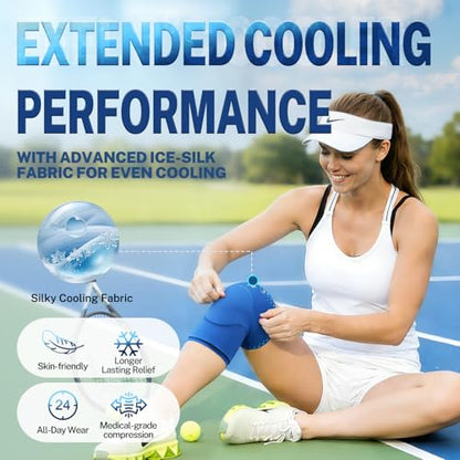 Knee Ice Pack Wrap, Long-Lasting Cold Compression for Knee Recovery - size: S