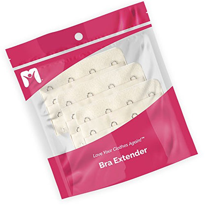 Four-Hook Bra Extender (Value 6-Pack: 3 Black & 3 Beige) - Ideal for Pregnancy