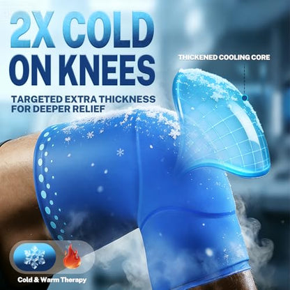 Knee Ice Pack Wrap, Long-Lasting Cold Compression for Knee Recovery - size: S