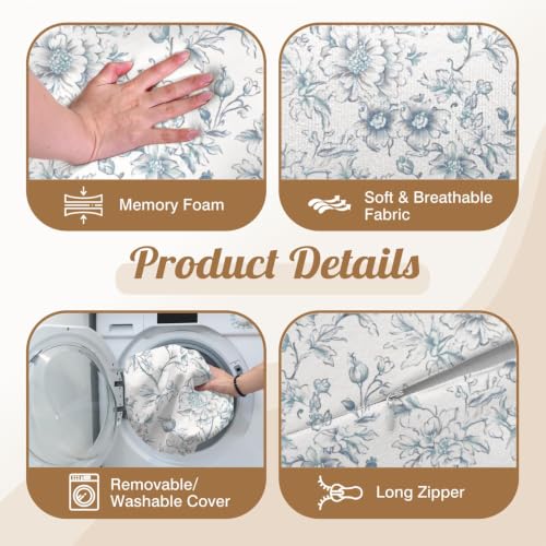 Knee Pillow for Back Sleeping – Half Moon Bolster Pillow for Under Knee While Sleeping Support, Leg & Back Pain Relief (21.5x9x5 Inches) - color: Light Blue