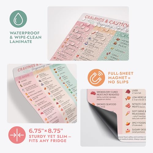 Pregnancy Food Guide Magnet, Expecting Mom Gift, 1 Piece
