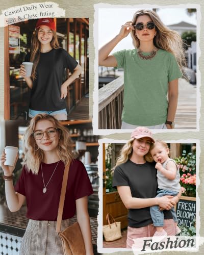 Huukeay 3 Pack Women's Nursing Tops - color: Light Green, Wine Red, Black, size: Small