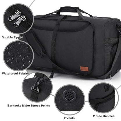 120L Duffle Bag for Travel, Large Foldable Waterproof Travel Duffel Bag - color: Black, size: 120L