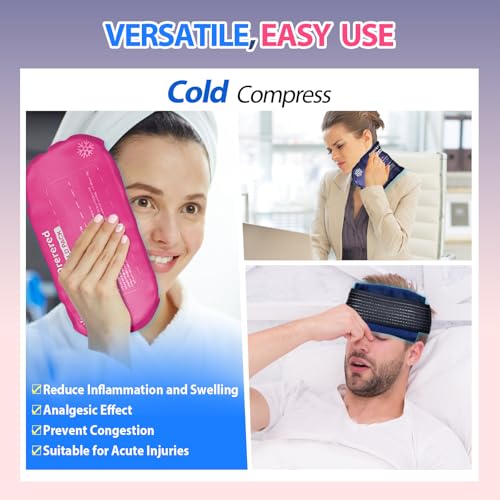 Ice Packs for Injuries Reusable, 3-Piece Set Soft Cold Gel - color: 3pcs-pink