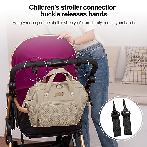 FHELAD HELAD Small Diaper Bag Backpack, 4 in 1 Mini Baby Bag for Short Trip - color: Apricot