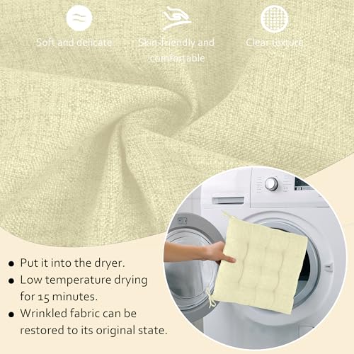 ELFJOY Rocking Chair Cushions High Back and Seat Cushion Linen White - color: Linen White