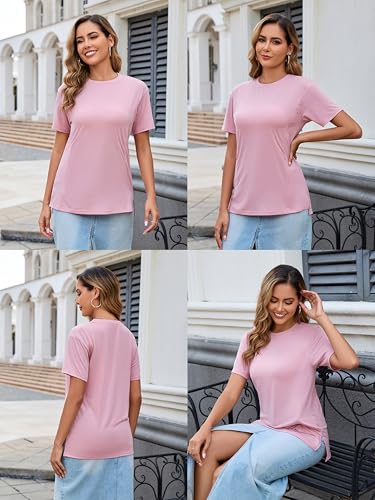 Liu & Qu 3 Pack Women's Breastfeeding Shirts Hidden Zipper Nursing Tops - color: Yellow+pink+black, size: Small