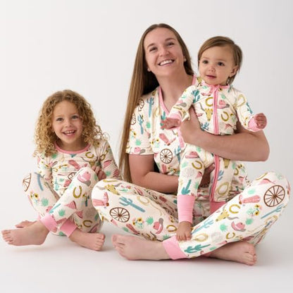 Little Sleepies Womens Pajamas, Short Sleeve, Soft Viscose from Bamboo PJs - color: Ready to Rodeo (Pink), size: Medium