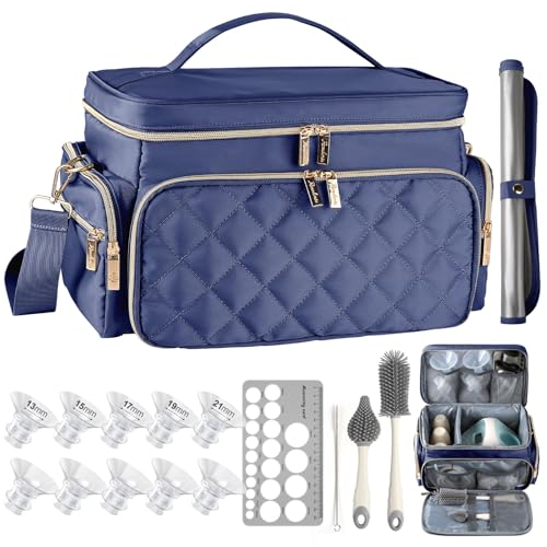 Breast Pump Bag Kit for Spectra S1/S2 with Flange Sizing Kit for 24mm - color: Blue
