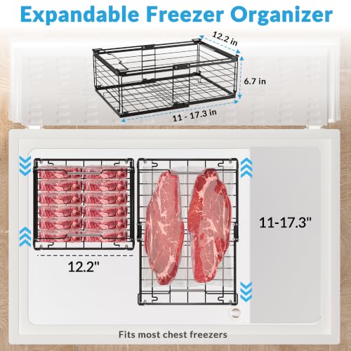 NADAMOO Expandable Chest Freezer Organizer, Stackable Wire Baskets - size: 4 Packs