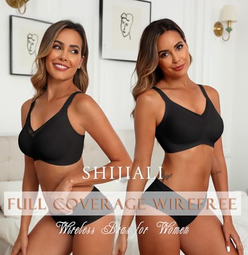 SHIJIALI Jelly Bras Wireless Push Up Invisible Under Tees - color: A01 Black, size: Small