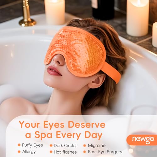 NEWGO Cooling Eye Mask for After Surgery, Face Ice Pack, 1 Pack, Orange - color: Orange (1 Pack)