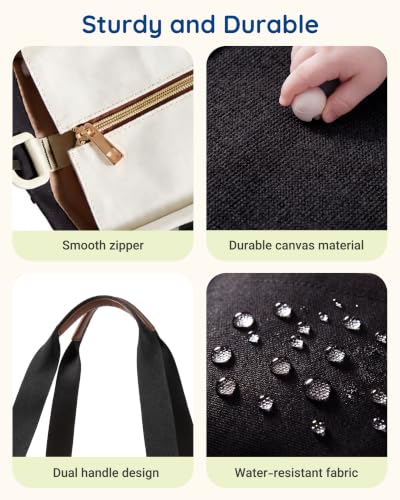 mommore Canvas Travel Tote Bag Large Diaper Bag Tote Stylish - color: Forest Green