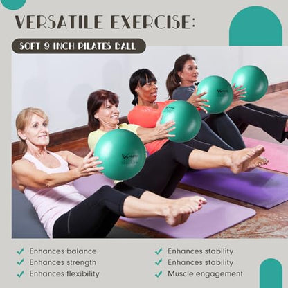 Set of 25 Pilates Balls Bulk 9 Inch Small Exercise Ball - color: Green