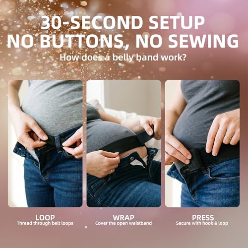 Maternity Belly Band Extender - color: Balck+Black+Black