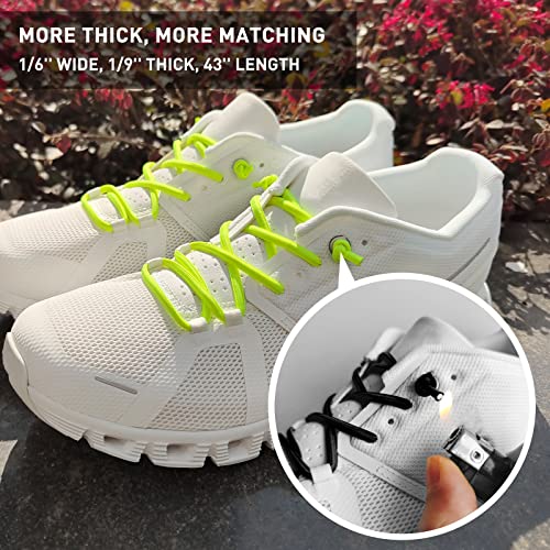 3 Pairs Elastic Shoe Laces Replacement Laces for Running Shoes,Stretch Oval Strings Replacement Shoestrings - color: Black+green+blue