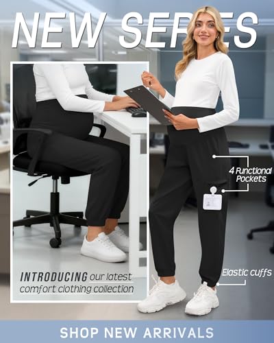 3 Pack Maternity Scrub Cargo Jogger Pants - color: Black, size: X-Large