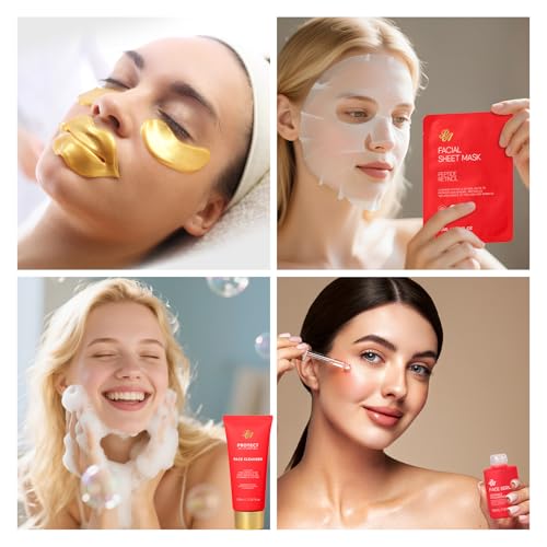 35 Pcs Gift for Women, Red Rose Bath & Body Basket Gift, Spa Gift Basket