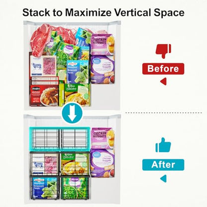 iSPECLE Freezer Organizer - Large Baskets for 5 to 7 Cu.Ft Freezer, 4 Pack - color: 4-Pack Black