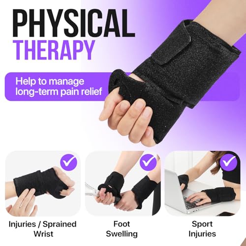 Wrist Ice Pack Wrap - 2 Pack Reusable Hot Cold Therapy Wrist Ice Pack for Carpal Tunnel Relief, Adjustable Wrist Ice Wrap for Swelling, Wrist Pain, Tendonitis & Arthritis Relief - style: 2 Pack Wrist Ice Pack