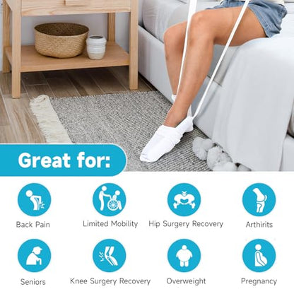 Fanwer Sock Aid Tool and Pants Assist for Elderly, Disabled,Pregnant, Diabetics - Pulling Assist Device - Socks Helper