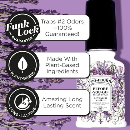Poo~Pourri Lavender Vanilla, Lavender + Vanilla + Citrus, Before-You-Go Toilet Spray, 2 Oz - size: 2 Fl Oz (Pack of 1)